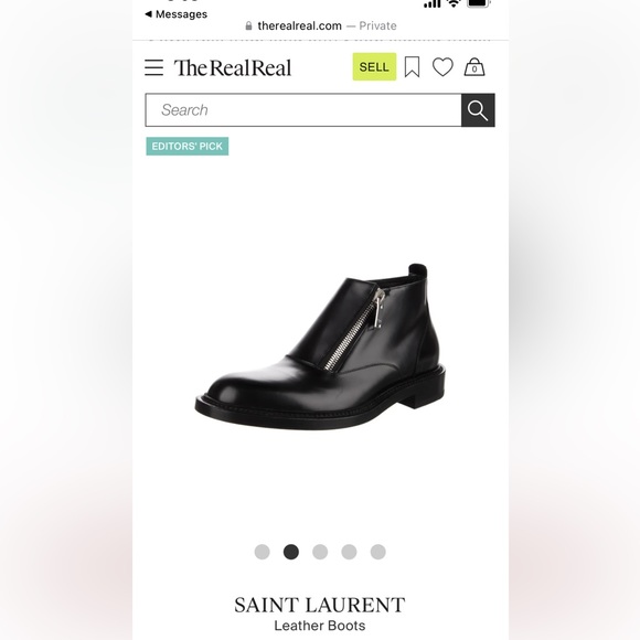 Saint Laurent Black Leather Ankle Boot - Picture 14 of 15